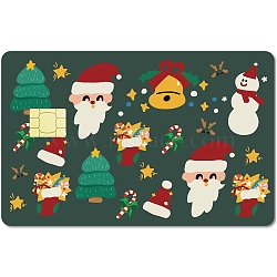 PVC Plastic Waterproof Card Stickers, Self-adhesion Card Skin for Bank Card Decor, Rectangle, Santa Claus, 186.3x137.3mm(DIY-WH0432-027)