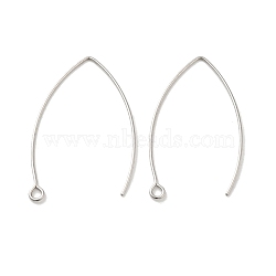 Non-Tarnish 316 Surgical Stainless Steel Earring Hooks, Marquise Ear Wire, Stainless Steel Color, 20 Gauge, 40x23x0.8mm, Hole: 2mm(STAS-P336-07A-P)