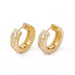 Clear Cubic Zircon Geometry Hoop Earrings, Rack Plating Brass Jewelry for Women, Cadmium Free & Nickel Free & Lead Free, Real 18K Gold Plated, 17x18.5x5.5mm, Pin: 0.9mm(EJEW-B014-05G)