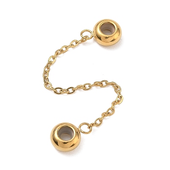 202 Stainless Steel Anti Slip Safety Chain, Chain Extenders with Crimp Beads, Ion Plating(IP), Long-Lasting Plated, Golden, 92mm