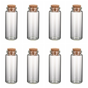 Glass Jar Glass Bottles, with Cork Stopper, Wishing Bottle, Bead Containers, Clear, 70x27mm, Bottleneck: 20mm in diameter, Capacity: 18ml(0.6 fl. oz)