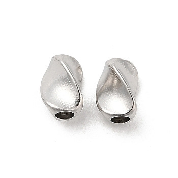 304 Stainless Steel Beads, Twist Bean, Stainless Steel Color, 7x4.5x5mm, Hole: 2mm