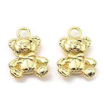 Rack Plating Alloy Pendants, Bear Charms, Long-Lasting Plated, Lead Free & Cadmium Free, Golden, 21x15x6mm, Hole: 3.2mm