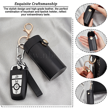 Mini Column Portable PVC Chapstick Keychain Holder(KEYC-WH0004-63)-4