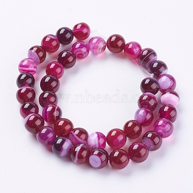 Natural Striped Agate/Banded Agate Beads Strands(G-G582-10mm-09)-2