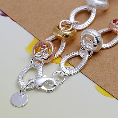 Exquisite Brass Key & Heart Lock Charm Bracelets For Women(BJEW-BB12593)-2