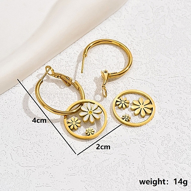 Stainless Steel Enamel Hoop Earrings(GD4383)-4