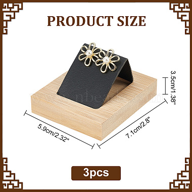 3Pcs Rectangle Wood Earring Display Stands(EDIS-DR0001-05B)-2