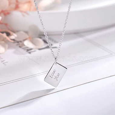 Non-Tarnish Stainless Steel Envelope Pendant Necklaces(GL7398-2)-2