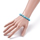 Bracelet extensible en perles de turquoise synthétique pour femme(BJEW-AL00003-12)-3