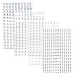 16 Sheets 4 Styles ABS Imitation Pearl Stickers Paper Sheets for Craft, Half Round, White, 126~127x78~80x1.5~2.5mm, 4sheets/style(DIY-CP0013-56)