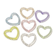 Acrylic Linking Rings, Heart, Mixed Color, 32.5x34.5x4mm, Inner Diameter: 20x26.5mm(OACR-E039-65)