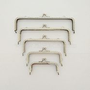 Iron Purse Frame, for Bag Sewing Craft Tailor Sewer, Platinum, 5.8x10.8x1cm, Hole: 7mm(PURS-PW0001-023D)