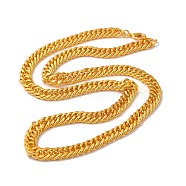 Iron Cuban Link Chain Necklaces for Women Men, Golden, 23.62 inch(60cm), Link: 11x9x1.7mm(NJEW-A028-01B-G)