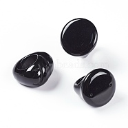 Natural Black Agate Finger Rings, Dyed & Heated, Mixed Shapes, US Size 7 1/4(17.5mm)(RJEW-O039-04)