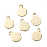 Brass Charms, Stamping Blank Tag, Long-Lasting Plated, Flat Round, Real 24K Gold Plated, 8.5x6x0.5mm, Hole: 1.5mm(X-KK-L205-12G-B)