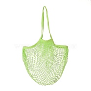 Portable Cotton Mesh Grocery Bags, Reusable Net Shopping Handbag, Green, 58.05cm, Bag: 35x38x1.8cm. (ABAG-H100-A11)