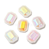 Opaque Resin Cabochons, AB Color Plated, Octagon, Mixed Color, 26x20x7mm(CRES-M014-25)