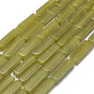 Natural Jade Beads Strands, Cuboid, 12.5~13.5x3~5x3~4.5mm, Hole: 1mm, about 30~32pcs/strand, 15.1~15.9 inch(38.5~40.5cm)(G-F631-E03-03)