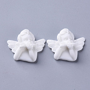 Resin Cabochons, Cupid/Cherub, White, 25.5x31x12mm(X-CRES-S306-022)