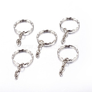 Iron Split Key Rings, Keychain Clasp Findings, Platinum, Ring: 25x2.5mm, Inner diameter: 21mm(E337)