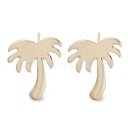 Coconut Tree Alloy Studs Earrings for Women, with 304 Stainless Steel Pins, Light Gold, 16x13.5mm(EJEW-H309-07KCG)