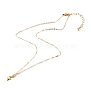 Brass Micro Pave Clear Cubic Zirconia Pendant Necklaces, with Cable Chains, Snake, Golden, 16.3 inch(41.5cm)(NJEW-JN03490)