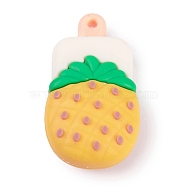 Ice Cream PVC Plastic Pendants, Pineapple, 51.5x28x24.5mm, Hole: 3mm(KY-S172-05C)