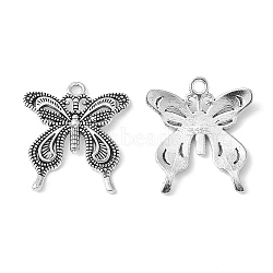 Tibetan Style Alloy Butterfly Pendants, Cadmium Free & Lead Free, Antique Silver, 26.5x24x3mm, Hole: 2mm(X-TIBEP-3945-AS-RS)