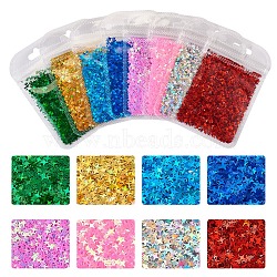 8 Bag 8 Colors Nail Art Glitter Sequins, Manicure Decorations, DIY Sparkly Paillette Tips Nail, Star, Mixed Color, 2.5~4x2.5~4x0.1mm, 1 color/bag(MRMJ-TA0001-28)