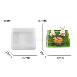 DIY Silicone Display Molds, Resin Casting Molds, Clay Craft Mold Tools, White, Square, 85x85x22mm(SIMO-P008-21B)