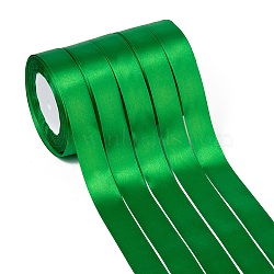 Single Face Satin Ribbon, Polyester Ribbon, Green, 1 inch(25mm) wide, 25yards/roll(22.86m/roll), 5rolls/group, 125yards/group(114.3m/group)(RC25mmY019)