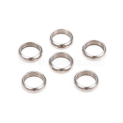 Non-Tarnish 201 Stainless Steel Spacer Beads, Large Hole Beads, Flat Round, Stainless Steel Color, 11x3mm, Hole: 8.5mm(STAS-L238-16E-P)