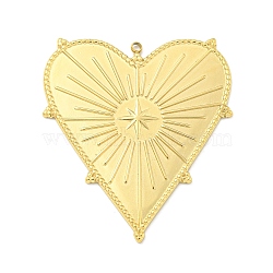 PVD Vacuum Plating 304 Stainless Steel Pendants, Heart with Star Charms, Real 18K Gold Plated, 42.5x38x1.7mm, Hole: 1.6mm(STAS-L278-039G)