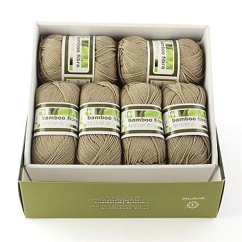 Soft Baby Yarns, with Bamboo Fibre and Silk, Tan, 1mm, about 50g/roll, 6rolls/box