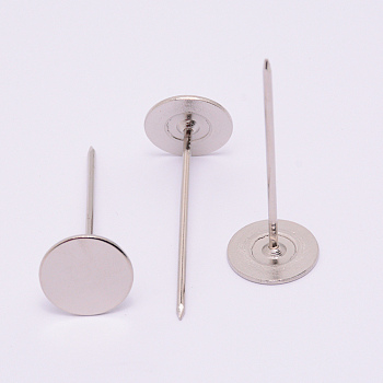 Iron Flat Round Head Nails, Sofa Foam Nails, for Furniture Decoration, Platinum, 50x19.5mm, Pin: 1.6mm