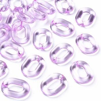 Transparent Acrylic Linking Rings, Quick Link Connectors, for Cable Chains Making, Oval, Violet, 24x18x5mm, Inner Diameter: 13x7mm, about 403pcs/500g
