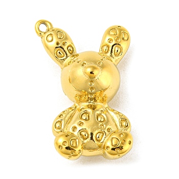 304 Stainless Steel Pendants, Rabbit Charms, Real 14K Gold Plated, 23x14x8.8mm, Hole: 1mm