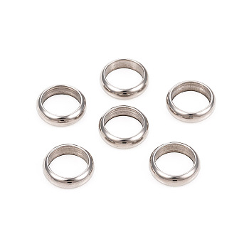 Non-Tarnish 201 Stainless Steel Spacer Beads, Large Hole Beads, Flat Round, Stainless Steel Color, 11x3mm, Hole: 8.5mm
