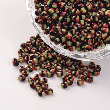 8/0 Opaque Colours Seep Glass Beads, Round Seed Beads, Colorful, 2.5~3x2~3mm, Hole: 0.8mm, about 15000pcs/450g