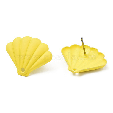Yellow Fan Iron Stud Earring Findings