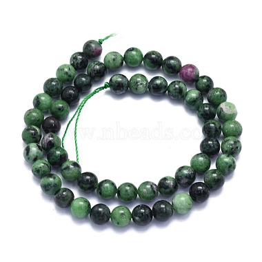 Natural Ruby in Zoisite Beads Strands(G-K310-C10-8mm)-2