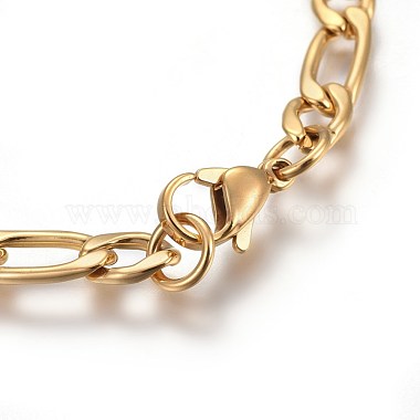 Ion Plating(IP) 304 Stainless Steel Figaro Chain Bracelets(BJEW-L637-04A-G)-3