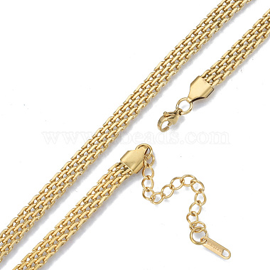 304 collar de cadenas de malla de acero inoxidable para hombres y mujeres.(NJEW-N052-03LG)-2