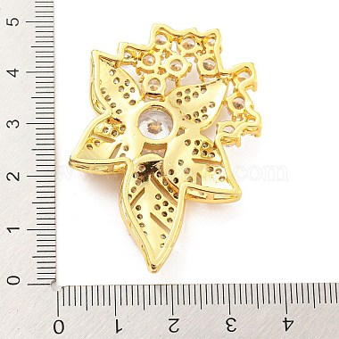 Brass Pave Clear Cubic Zirconia Side Charms(KK-P243-05G)-3