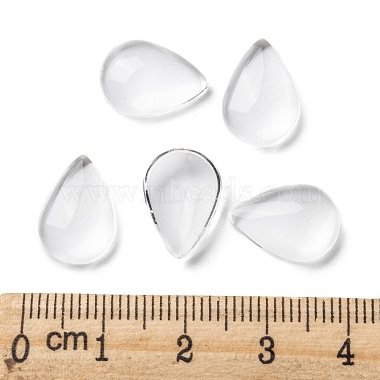 Transparent Teardrop Glass Cabochons(GGLA-R024-14x10)-5