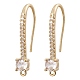 Brass Micro Pave Clear Cubic Zirconia Earring Hooks(ZIRC-YW0001-03G)-1