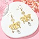 201 Stainless Steel Butterfly Chandelier Earrings with Brass Pins(EJEW-TA00388)-2