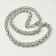 304 Stainless Steel Necklace Men's Byzantine Chain Necklaces(NJEW-H411-26)-1