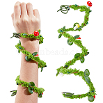 Plastic & Iron Flower Garland Arm Bracelet Rattan, for Party Decoration, Green, 770x11x7mm(AJEW-GF0014-06)